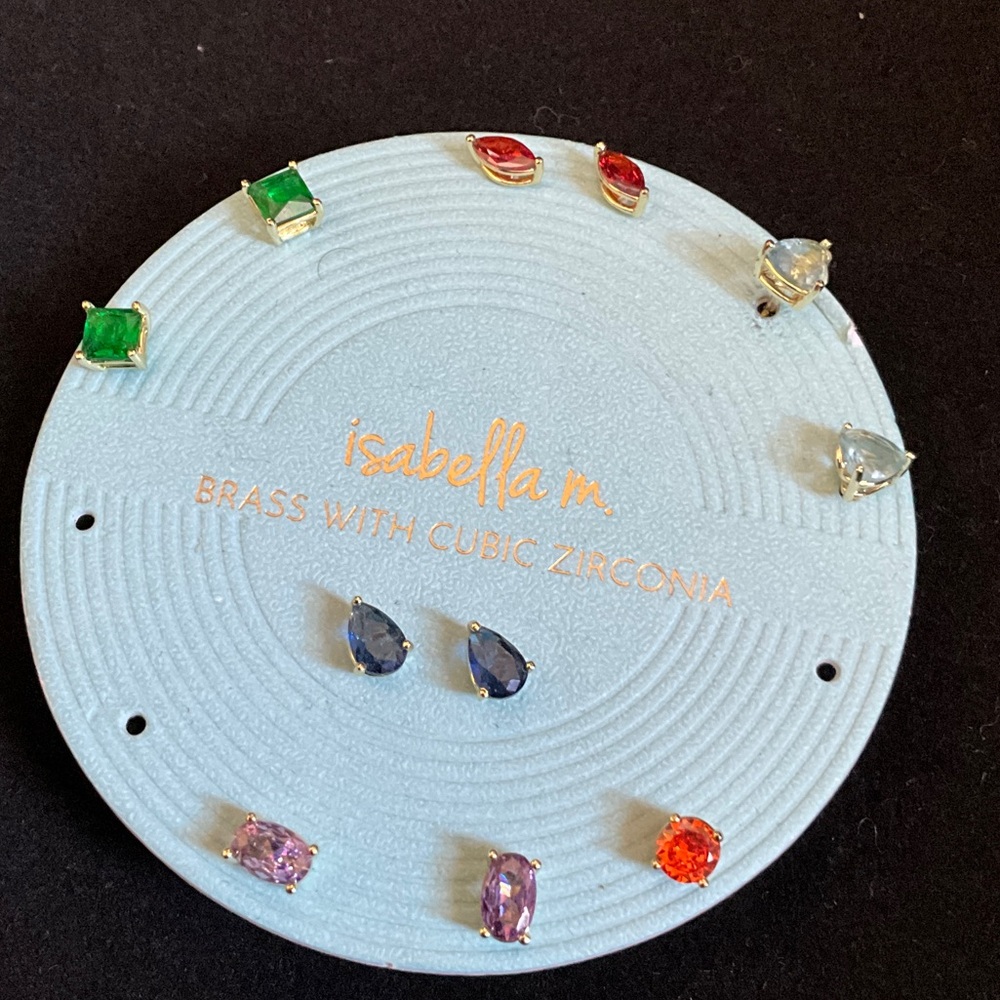 Stone stud earrings